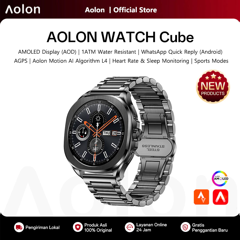 Android Smartwatch Accessories - Смарт-часы Aolon Cube с AMOLED-экраном 1,43