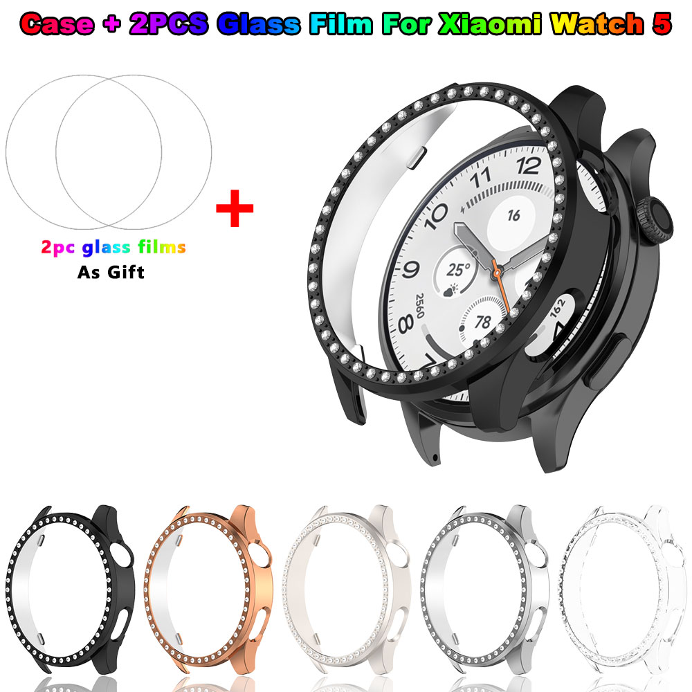 Android Smartwatch Accessories - Блестящий чехол для ПК + защитная