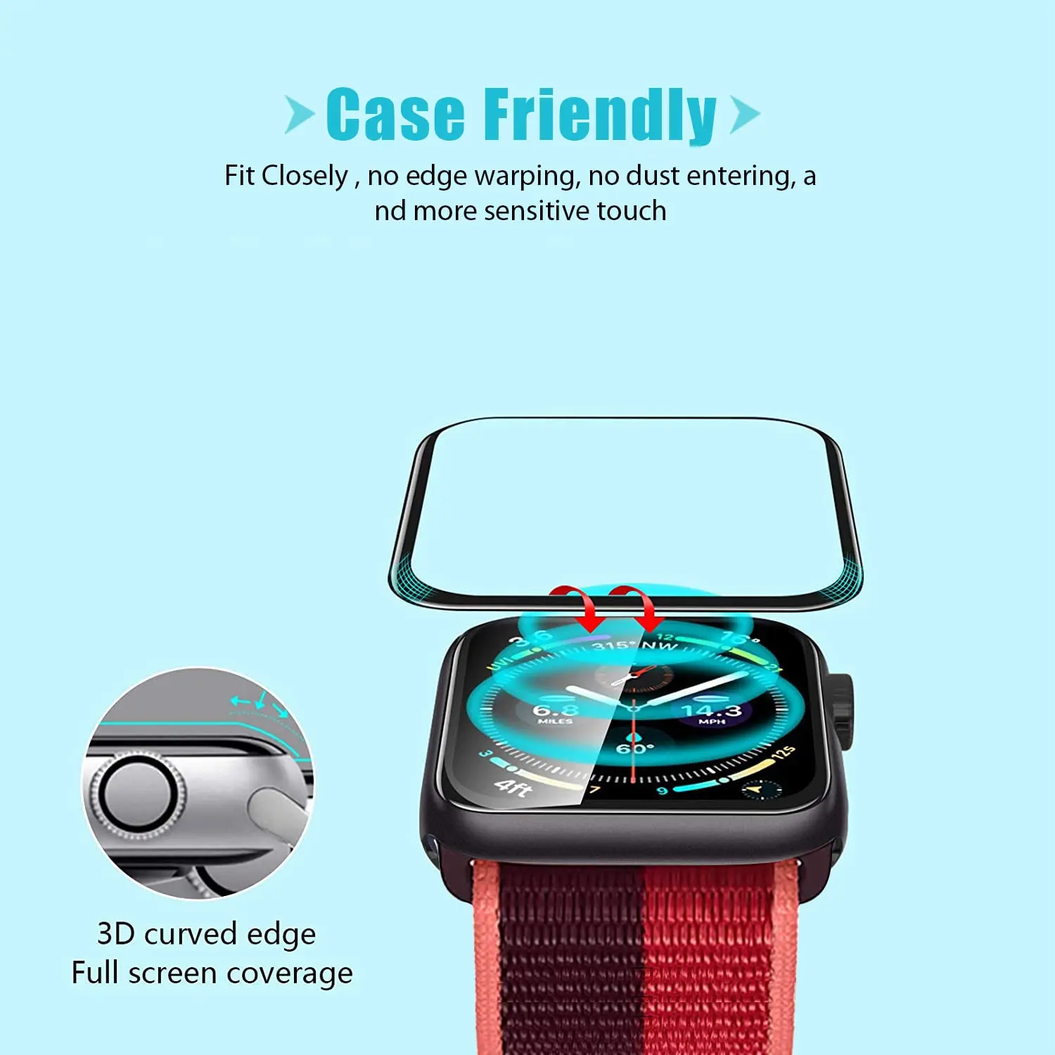 Защитная пленка 3D из закаленн – обзор и цена Watch Case Bumper