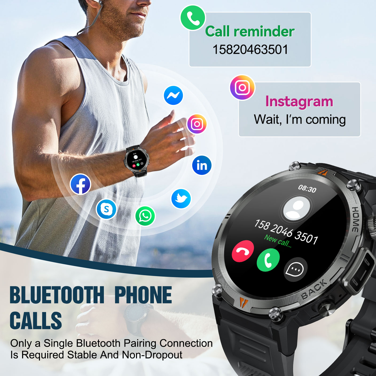 EIGIIS KE3 Bluetooth Call Смар – обзор и цена Android Smartwatch Accessories